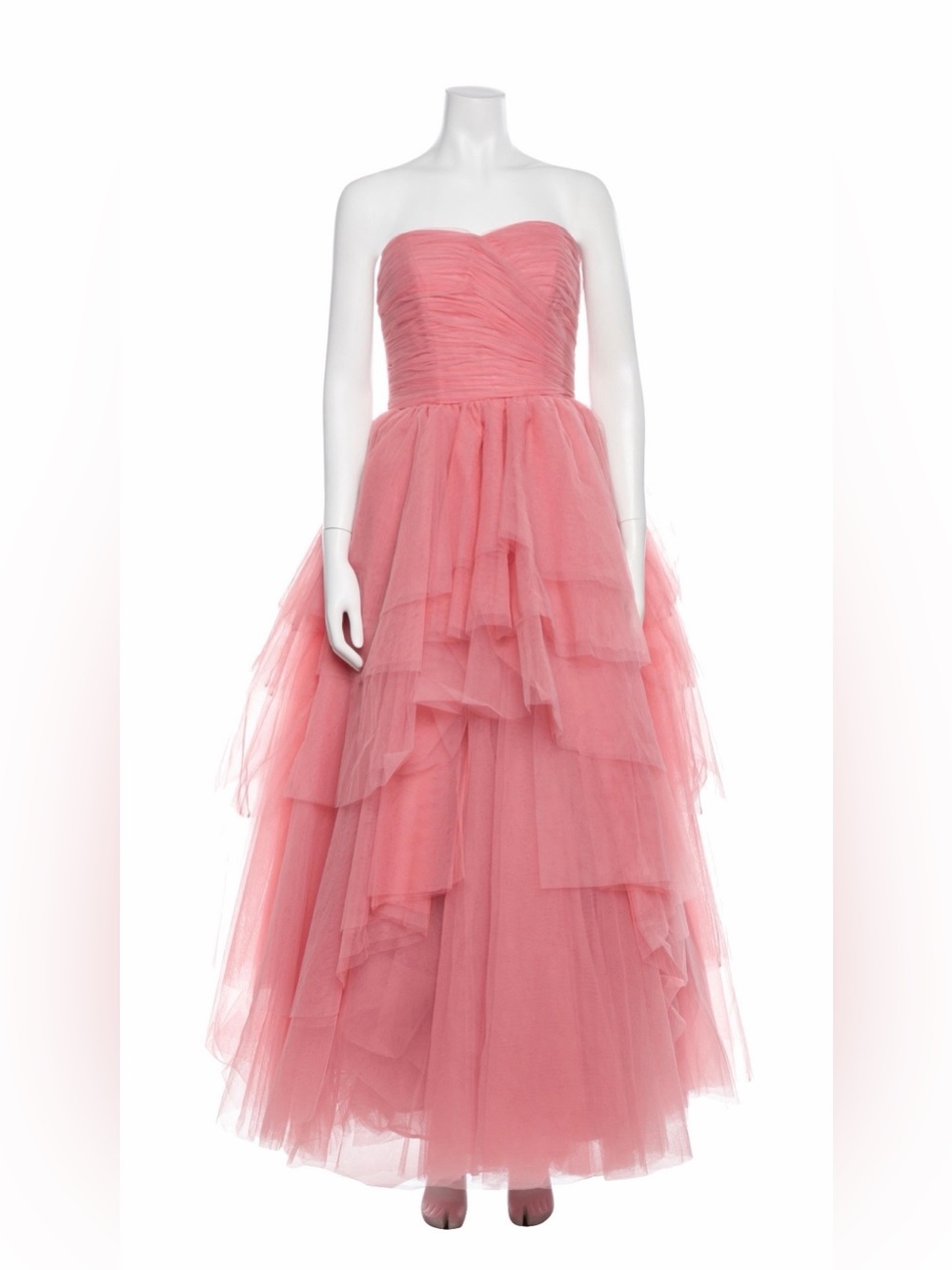 Wicked X Zac Posen 
Strapless Layered Tulle Gown in Rose Pink
